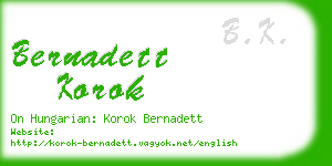 bernadett korok business card